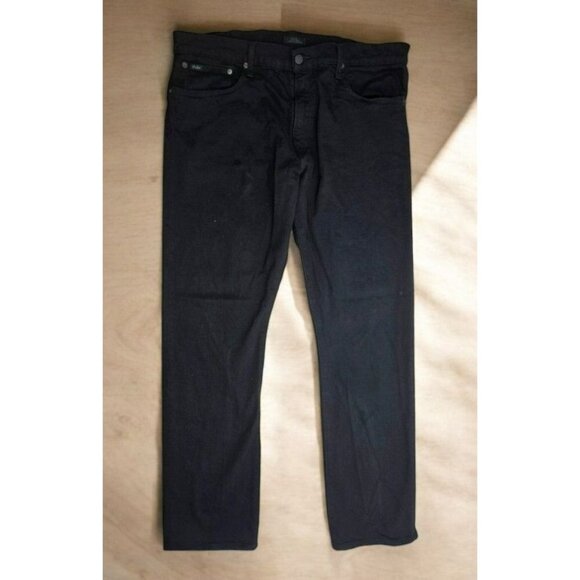 Polo Ralph Lauren Mens Hampton Relaxed Straight Jeans Black 38 x 34 - Picture 1 of 11